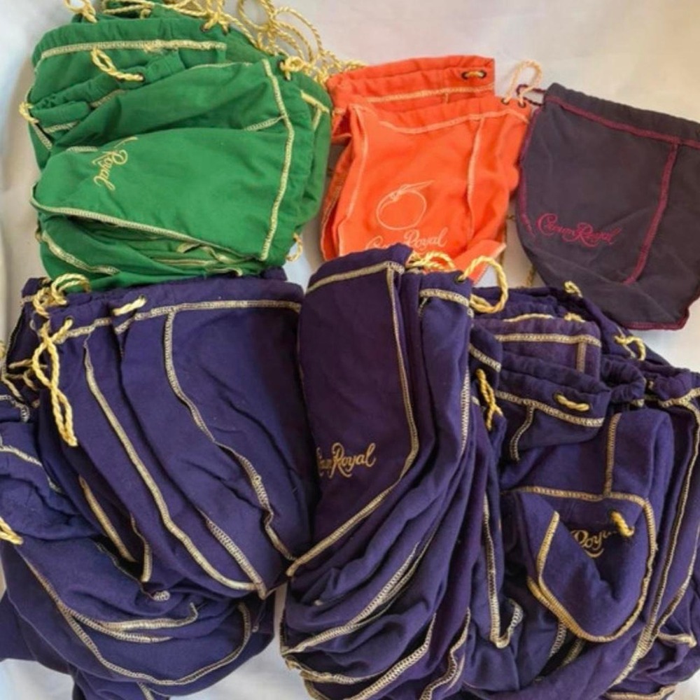 Crown Royal Lot of Bags 4 different colors